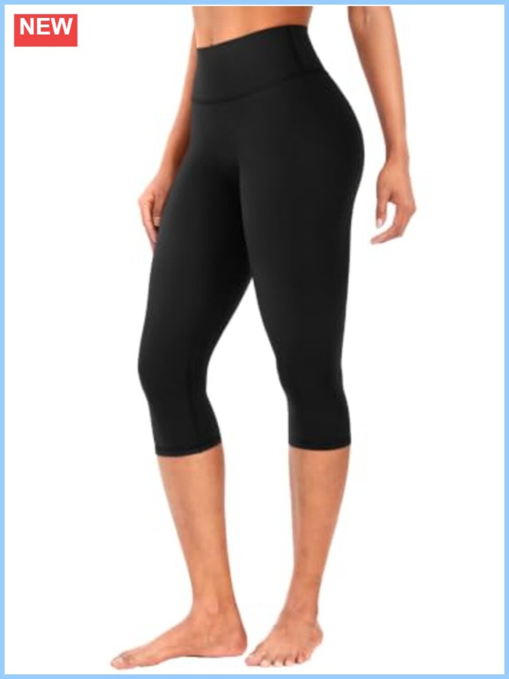 Women's High Stretch Capri Leggings No Front Seam Hidden Scrunch Yoga Pants